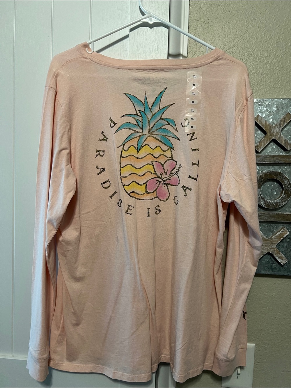 NWT Salt Life Peach Long Sleeve Tee with Pineapple Graphic